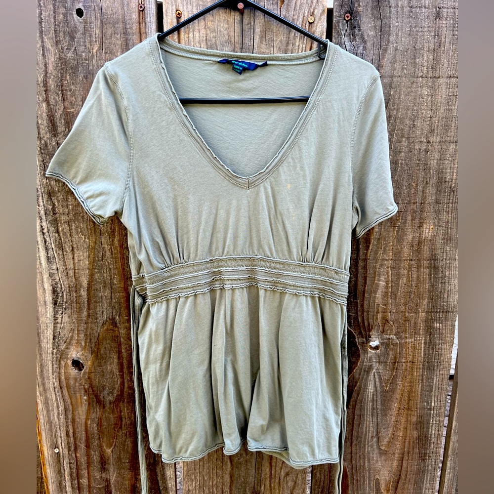 Boden olive green tie back top